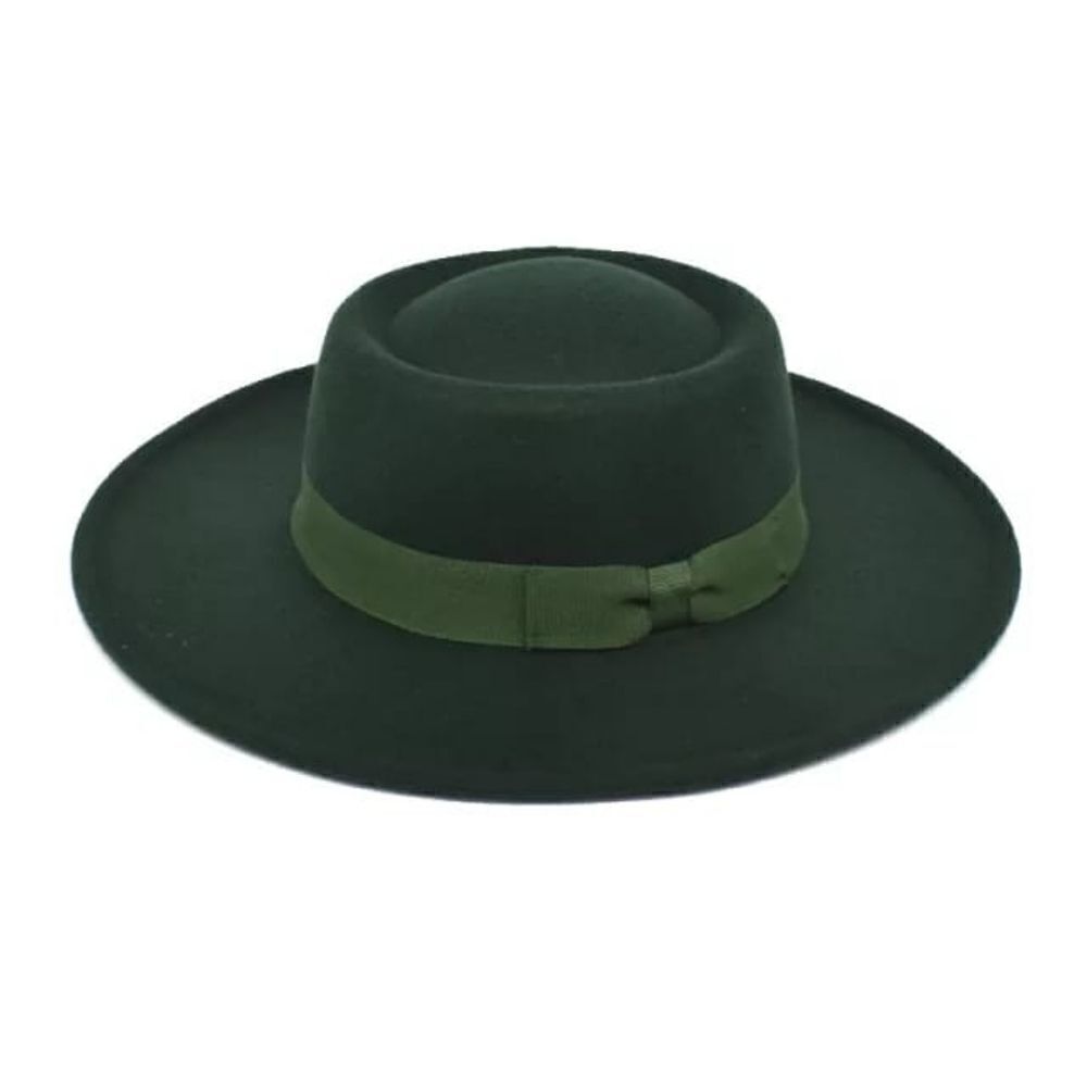 Green Wide Brim Fedora Hat